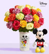 Disney Mickey Mouse Vase With Assorted Roses