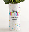 Happy Birthday Bouquet with Personalized Vase