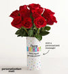 Happy Birthday Bouquet with Personalized Vase