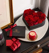 Magnificent Roses® Preserved Rouge Heart & Chocolate