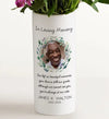 Serene Memorial Bouquet with Personalized Photo Vase