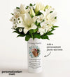 Serene Memorial Bouquet with Personalized Photo Vase