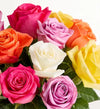Two Dozen Assorted Roses with Luxury Posh™ Vase